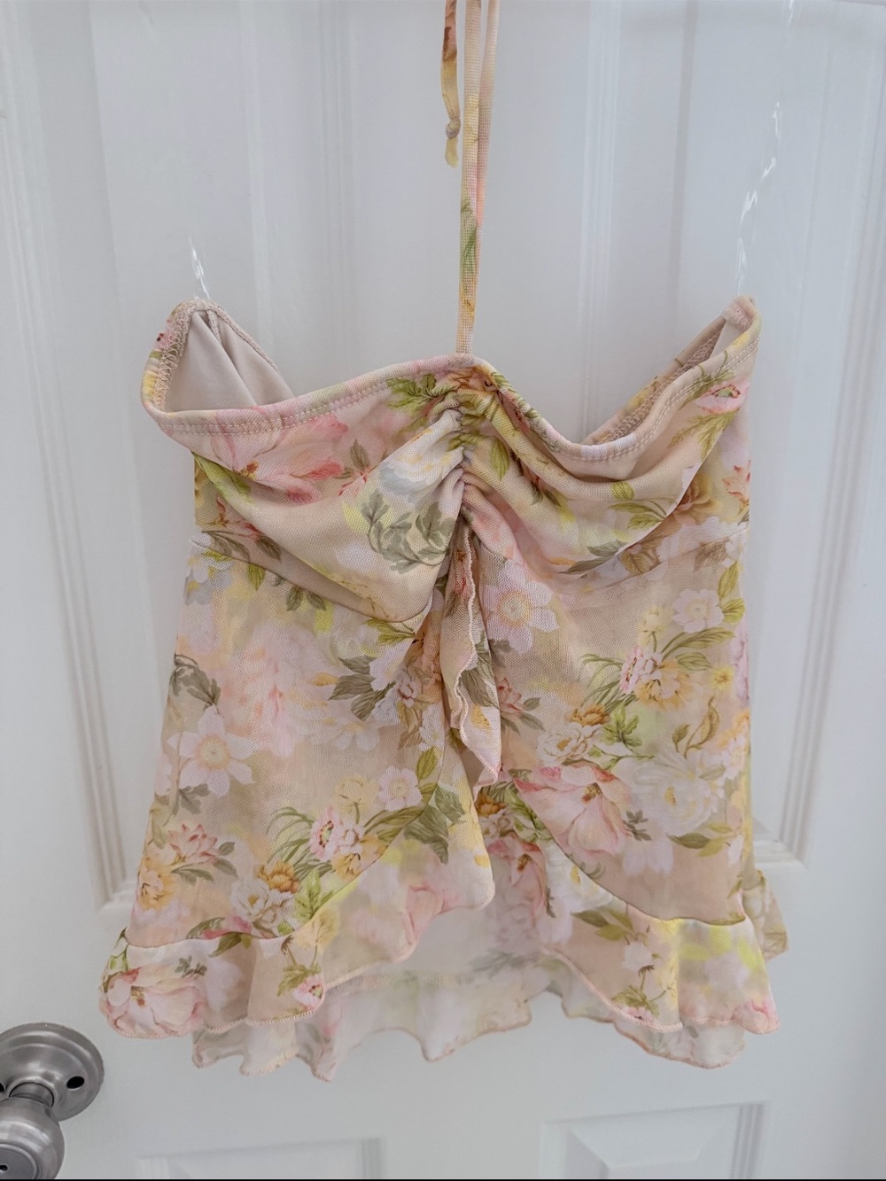 See You Monday Pastel Floral Tie-Front Camisole